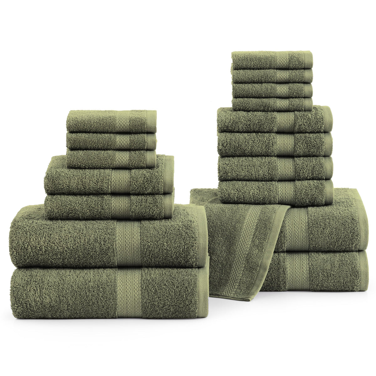 LANE LINEN Towel Set Soft Absorbent Quick Dry 100% Cotton 6 Piece - Allure