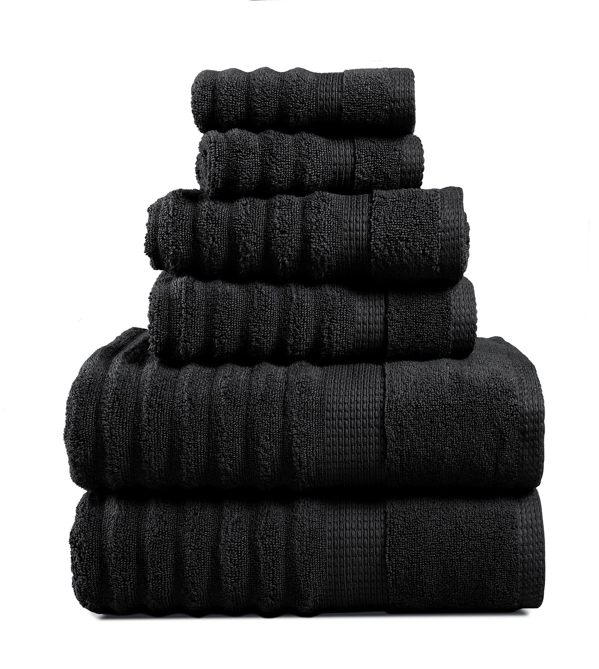 LANE LINEN Towel Set Soft Absorbent Quick Dry 100% Cotton 6 Piece - Allure
