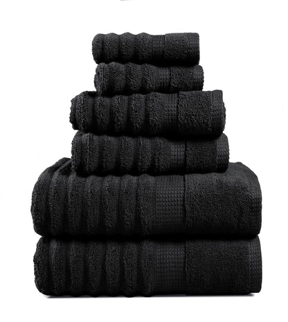 LANE LINEN Towel Set Soft Absorbent Quick Dry 100% Cotton 6 Piece - Allure