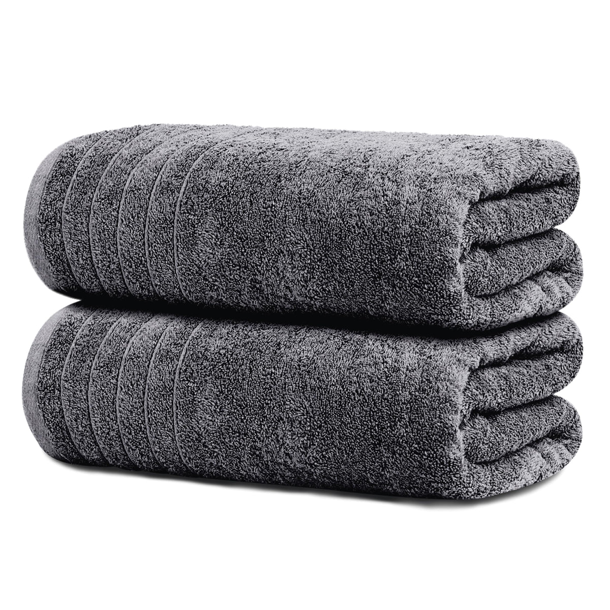 Tens Towels 2 Piece Extra Large Bath Sheets 35 x 70 Inches, Dark Grey