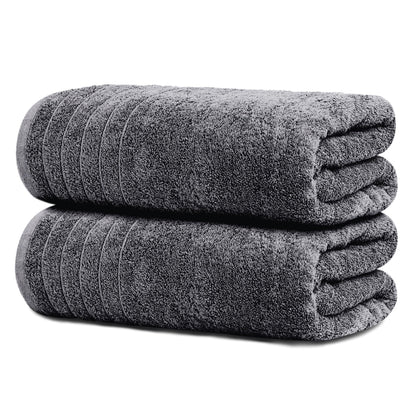 Tens Towels 2 Piece Extra Large Bath Sheets 35 x 70 Inches, Dark Grey
