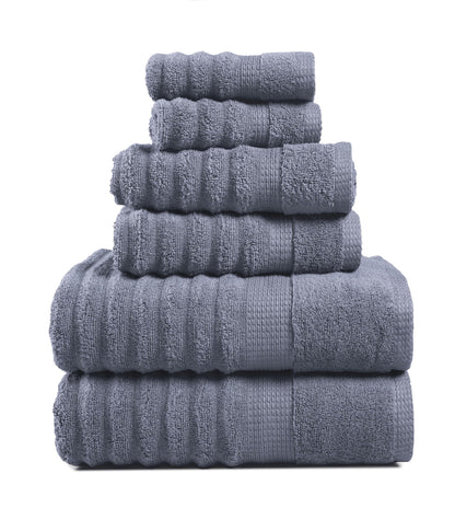LANE LINEN Towel Set Soft Absorbent Quick Dry 100% Cotton 6 Piece - Allure