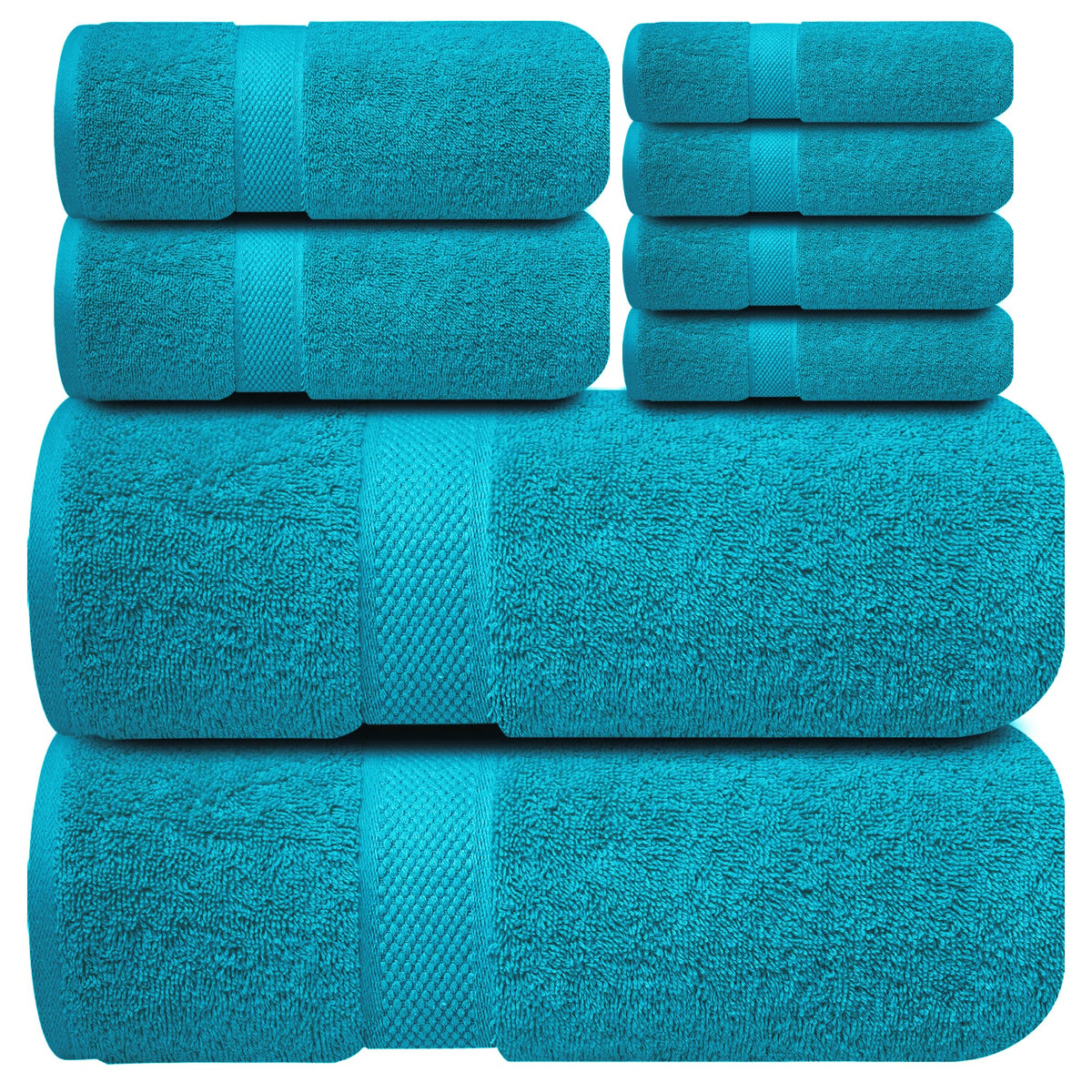 Infinitee Xclusives 100% Ring-Spun Cotton Bath Towels for Bathroom - Pack 4