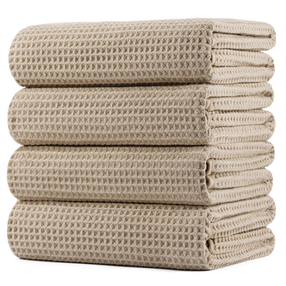 POLYTE 430 GSM Poly Blend Microfiber Quick Dry Waffle Bath Towel, 30x60 in