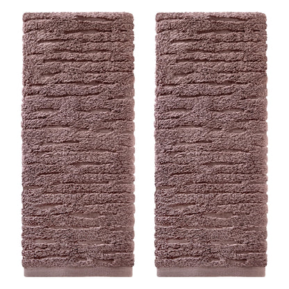 SKL Home CloudSoft Hand Towel Set, 2-Piece, 100% Cotton Luxury, Oatmeal