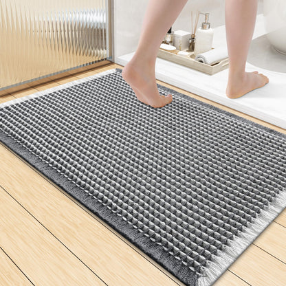 Smiry Waffle Bath Mat 30X20, Extra Soft Absorbent Bathroom Rugs, Brown