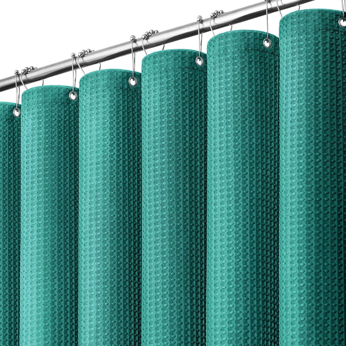 Dynamene Waffle Shower Curtain 256 GSM Heavy Duty Fabric 72"x72" Sage Green