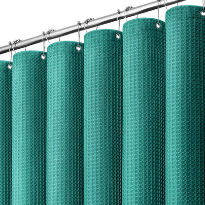Dynamene Waffle Shower Curtain 256 GSM Heavy Duty Fabric 72"x72" Sage Green