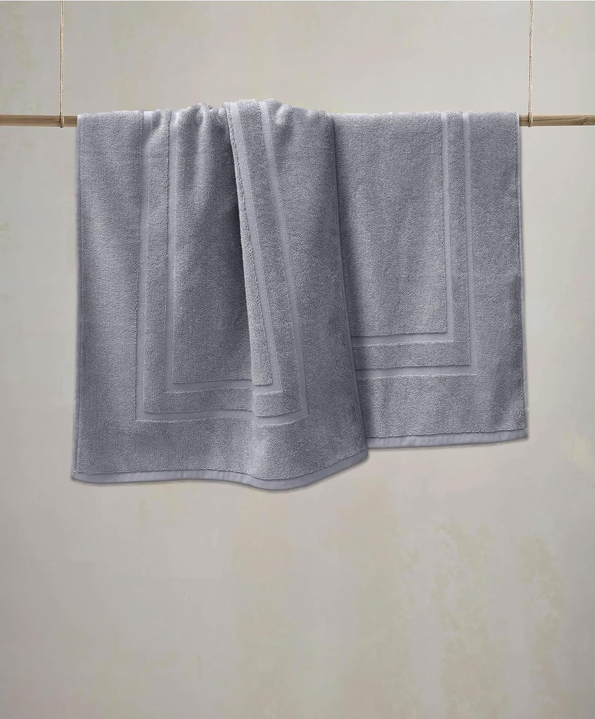 Feather & Stitch 100% Cotton Bath Mats 2 Piece 30x21 Inches, Grey