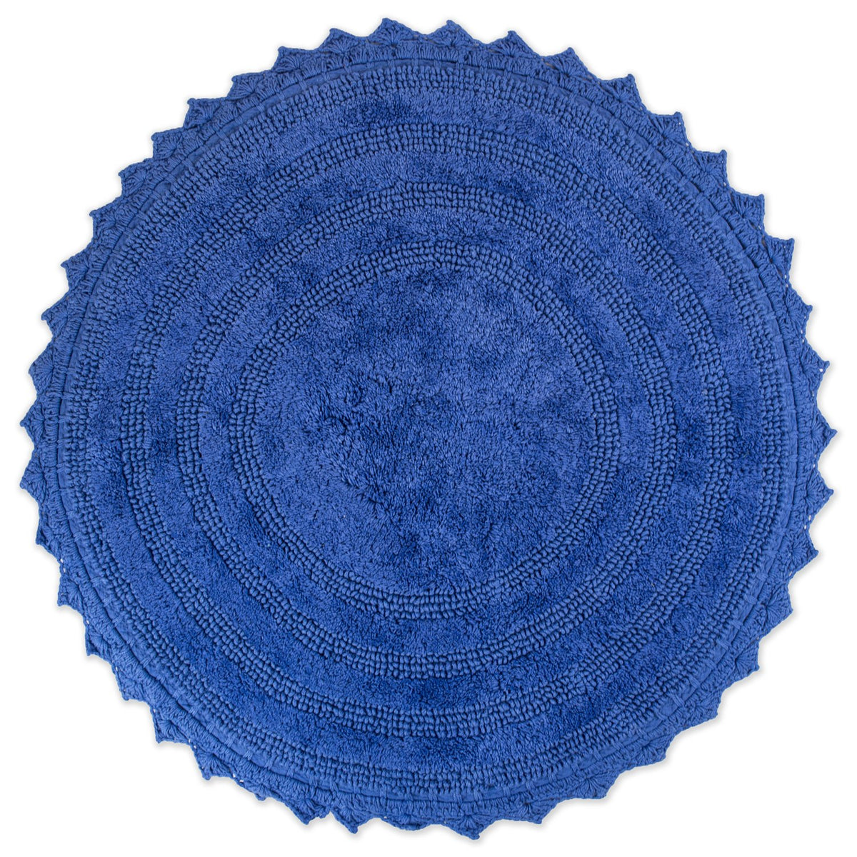 DII Crochet Collection Reversible Bath Mat, Small Oval, 17x24, White