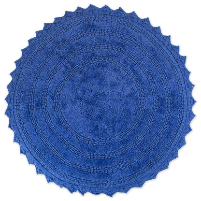 DII Crochet Collection Reversible Bath Mat, Small Oval, 17x24, White