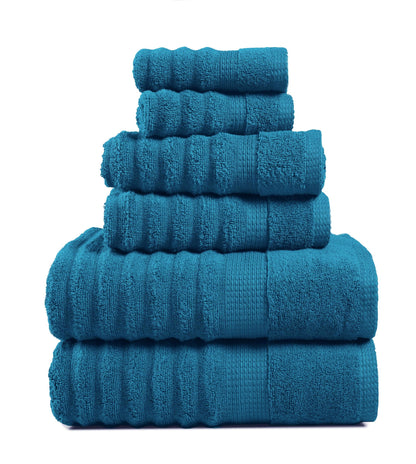 LANE LINEN Towel Set Soft Absorbent Quick Dry 100% Cotton 6 Piece - Allure