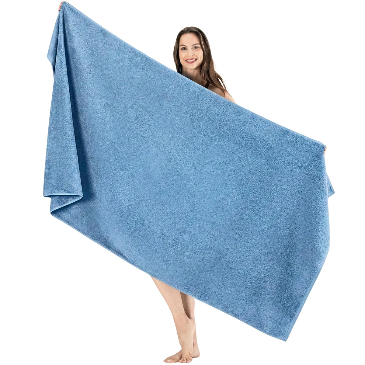 SALBAKOS 4-Piece 100% Turkish Cotton Bath Towels, 27x54 inch, White