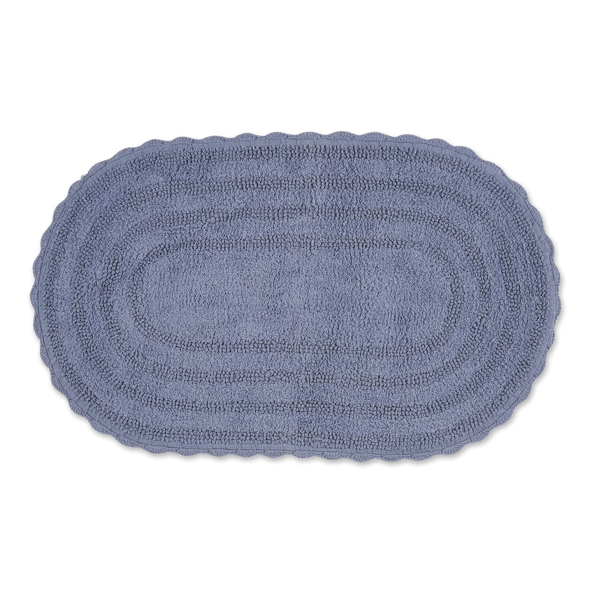 DII Crochet Collection Reversible Bath Mat, Small Oval, 17x24, White