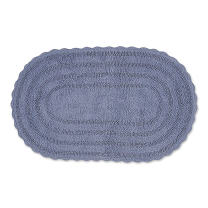 DII Crochet Collection Reversible Bath Mat, Small Oval, 17x24, White