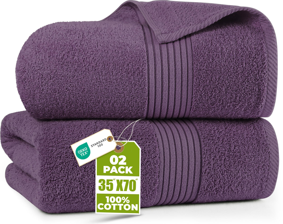 Utopia Towels Extra Large Bath Sheets, 2 Pack, 35x70 in, Cotton, Grey