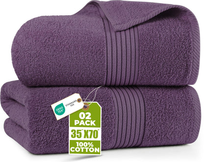 Utopia Towels Extra Large Bath Sheets, 2 Pack, 35x70 in, Cotton, Grey