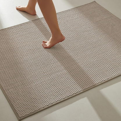 TYUU Bathroom Rugs Non Slip Washable, Super Absorbent Thin Bath Mat Small Quick Dry Low Pile Bathroom Rug, White 16"x24" / 1'4" x 2'