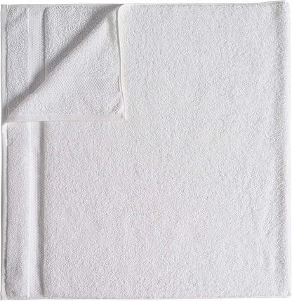 Amazon Basics 6-Pack Bath Towels, 100% Ring Spun Cotton, 600 GSM, Lightweight and Highly Absorbent, Quick Drying, Hotel Quality, 27 x 54 inches, White