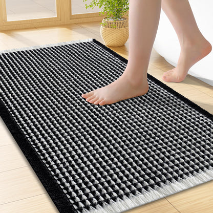 Smiry Waffle Bath Mat 30X20, Extra Soft Absorbent Bathroom Rugs, Brown