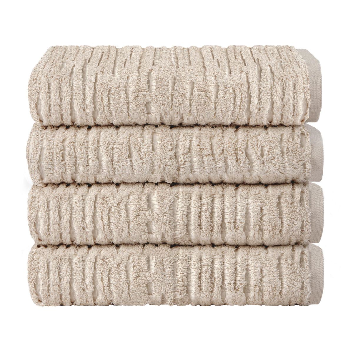 SKL Home CloudSoft Hand Towel Set, 2-Piece, 100% Cotton Luxury, Oatmeal