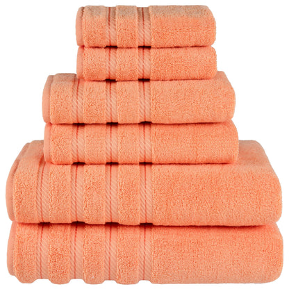 American Soft Linen 100% Carde Cotton 6 Piece Towel Set, 590 GSM Heavy Weight Soft Absorbent Turkish Towels for Bathroom, Dark Brown