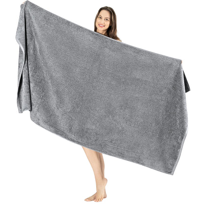 SALBAKOS 4-Piece 100% Turkish Cotton Bath Towels, 27x54 inch, White