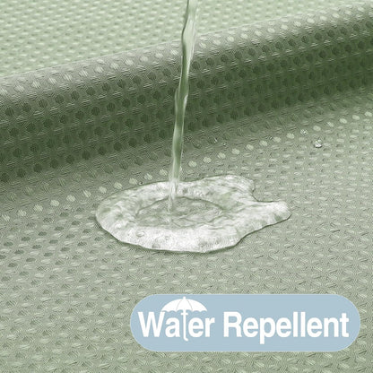Colorful Star Sage Green No Hook Waffle Shower Curtain Set, 72 x 75 Inch