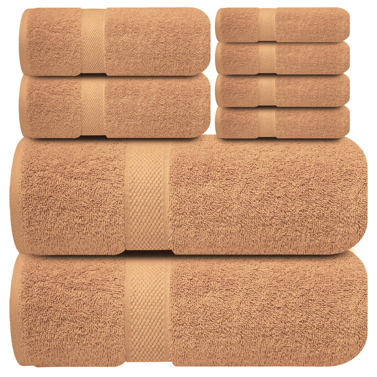 Infinitee Xclusives 100% Ring-Spun Cotton Bath Towels for Bathroom - Pack 4