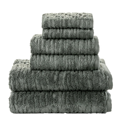SKL Home CloudSoft Hand Towel Set, 2-Piece, 100% Cotton Luxury, Oatmeal
