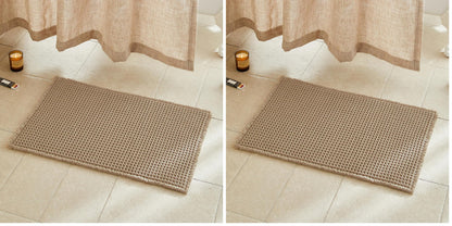 TYUU Waffle Bath Mat, Boho Bathroom Rugs Non Slip Washable, 30x20 Khaki