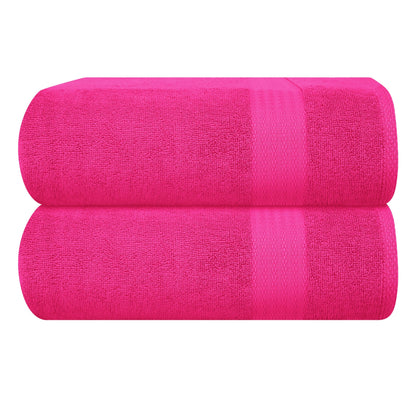 GLAMBURG Ultra Soft 8-Piece Towel Set - 100% Pure Ringspun Cotton, Contains 2 Oversized Bath Towels 27x54, 2 Hand Towels 16x28, 4 Wash Cloths 13x13 - Ideal for Everyday use, Hotel & Spa - Pink