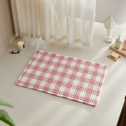 TYUU Waffle Bath Mat, Boho Bathroom Rugs Non Slip Washable, 30x20 Khaki