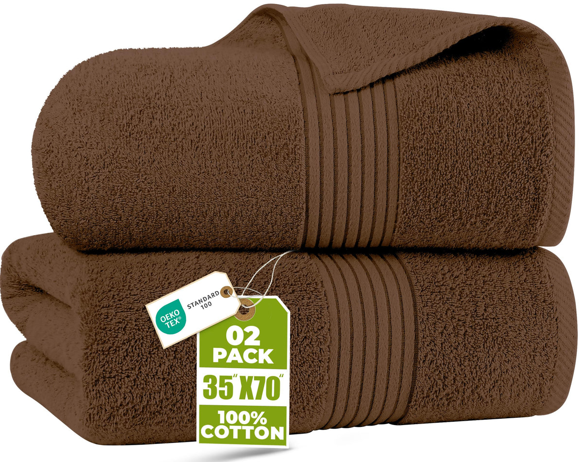 Utopia Towels Extra Large Bath Sheets, 2 Pack, 35x70 in, Cotton, Grey