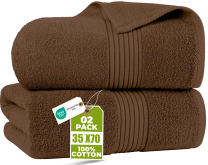 Utopia Towels Extra Large Bath Sheets, 2 Pack, 35x70 in, Cotton, Grey