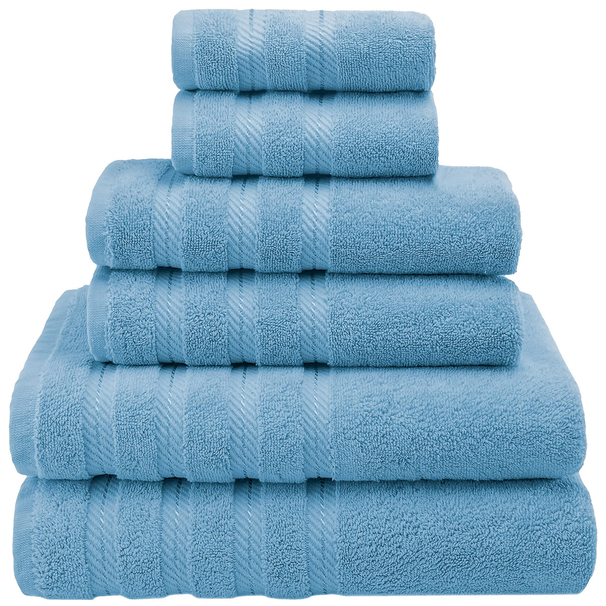 American Soft Linen 100% Carde Cotton 6 Piece Towel Set, 590 GSM Heavy Weight Soft Absorbent Turkish Towels for Bathroom, Dark Brown