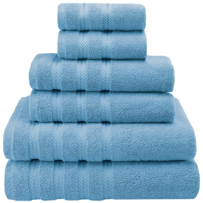 American Soft Linen 100% Carde Cotton 6 Piece Towel Set, 590 GSM Heavy Weight Soft Absorbent Turkish Towels for Bathroom, Dark Brown