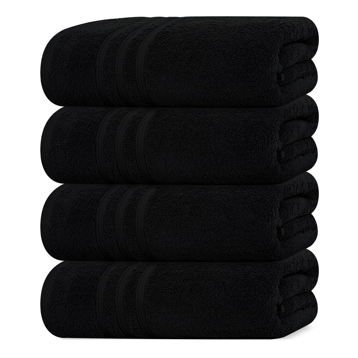 Tens Towels 4 Piece Bath Towels 27x54 Inches, Dark Grey