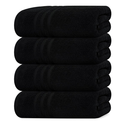 Tens Towels 4 Piece Bath Towels 27x54 Inches, Dark Grey