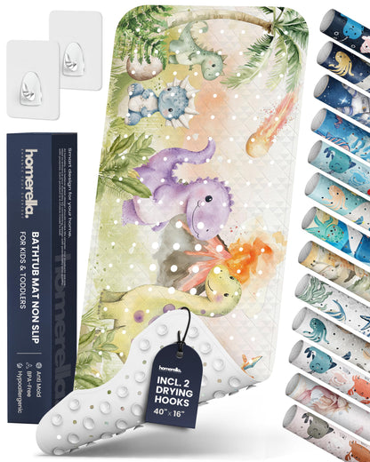 homerella Bathtub Mat Non Slip Kids 40x16 Baby Bath Mat Non Slip Anti Mold