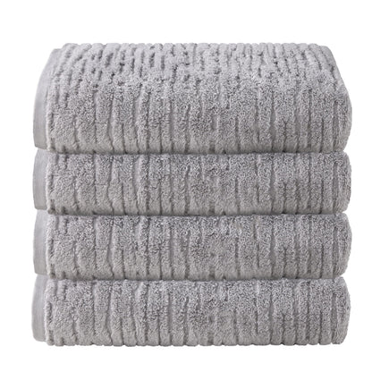 SKL Home CloudSoft Hand Towel Set, 2-Piece, 100% Cotton Luxury, Oatmeal