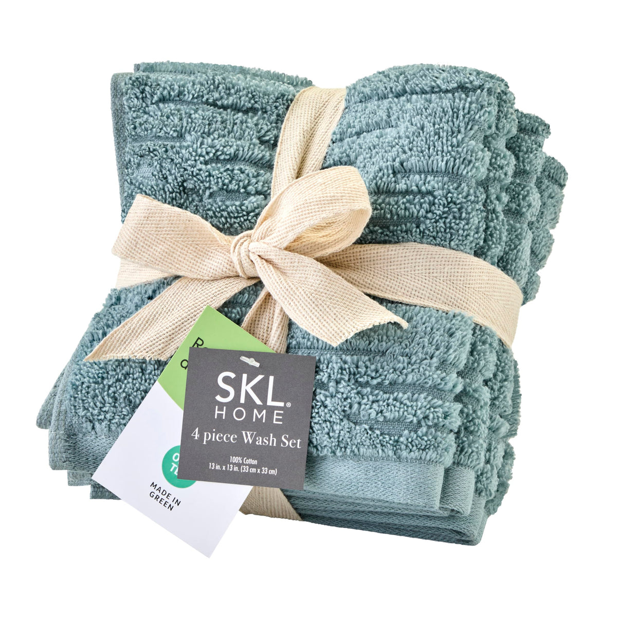 SKL Home CloudSoft Hand Towel Set, 2-Piece, 100% Cotton Luxury, Oatmeal