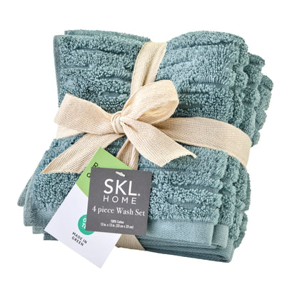 SKL Home CloudSoft Hand Towel Set, 2-Piece, 100% Cotton Luxury, Oatmeal