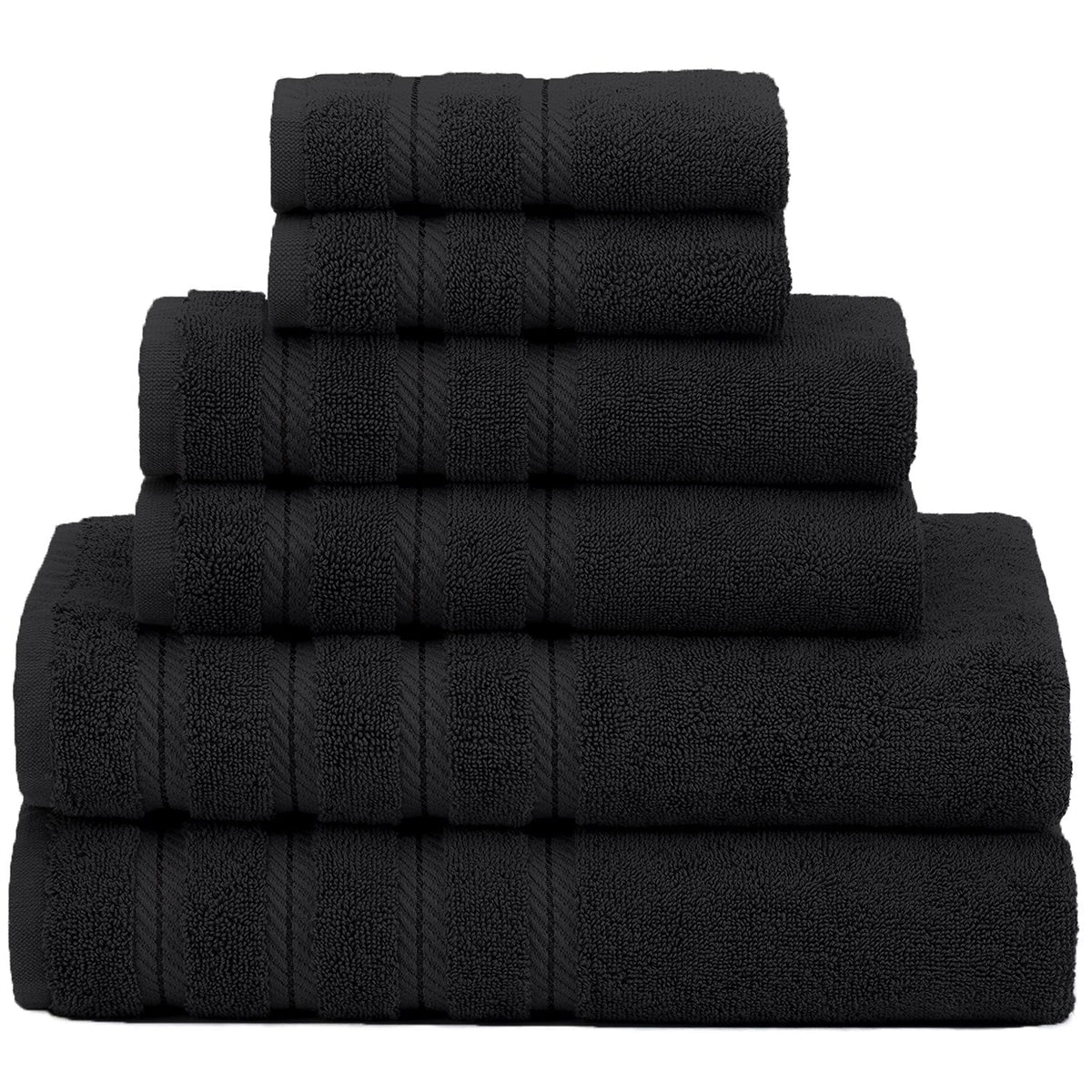 American Soft Linen 100% Carde Cotton 6 Piece Towel Set, 590 GSM Heavy Weight Soft Absorbent Turkish Towels for Bathroom, Dark Brown