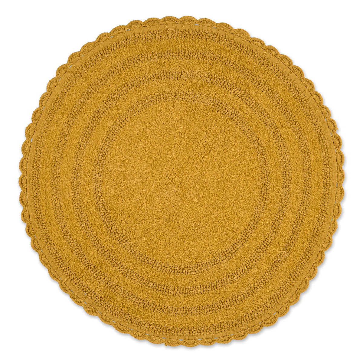 DII Crochet Collection Reversible Bath Mat, Small Oval, 17x24, White