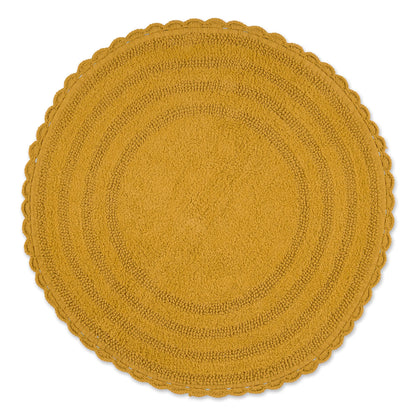 DII Crochet Collection Reversible Bath Mat, Small Oval, 17x24, White