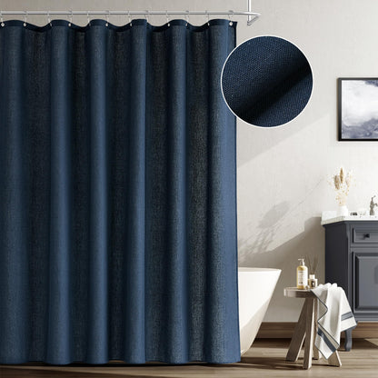Naturoom Linen Shower Curtain 72 Inch Long for Bathroom Beige 1 Panel