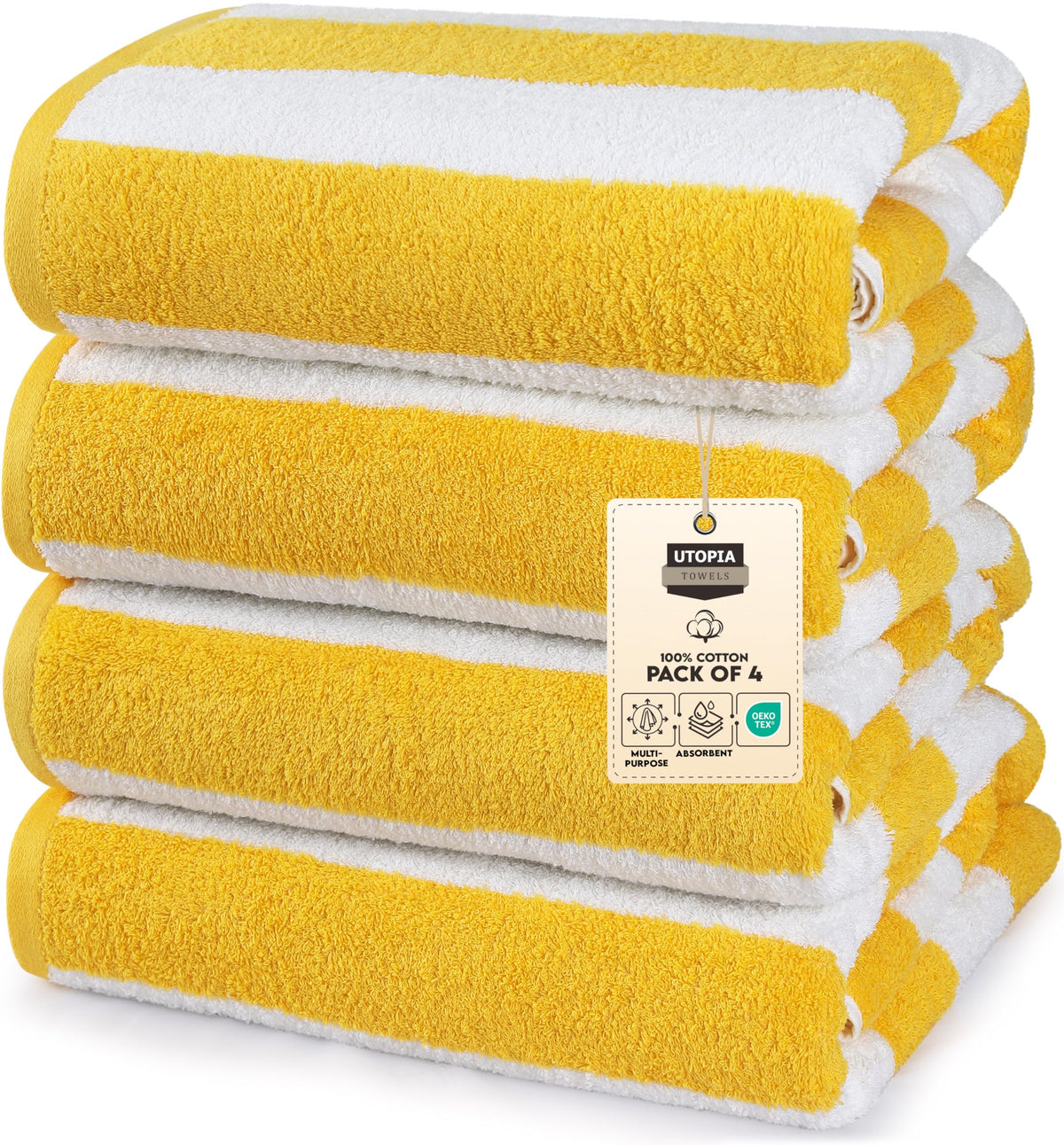 Utopia Towels Beach Towels, 4 Pack, 30x60 in, Bath Towels Cotton, Variety