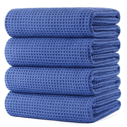 POLYTE 430 GSM Poly Blend Microfiber Quick Dry Waffle Bath Towel, 30x60 in