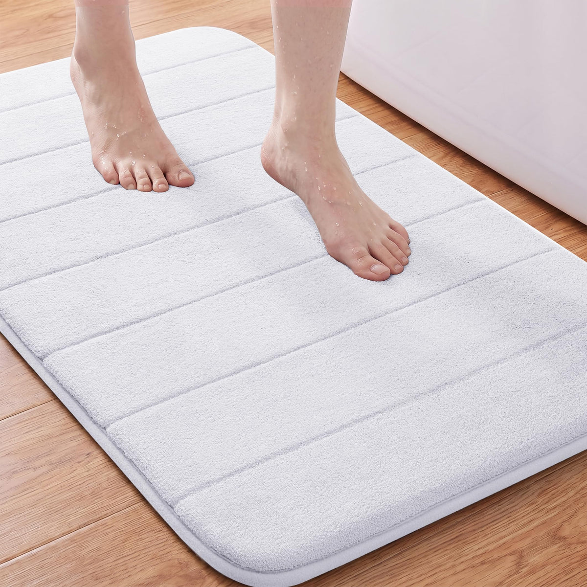 Yimobra Memory Foam Bath Mat, Super Soft & Absorbent Bathroom Rug, Grey
